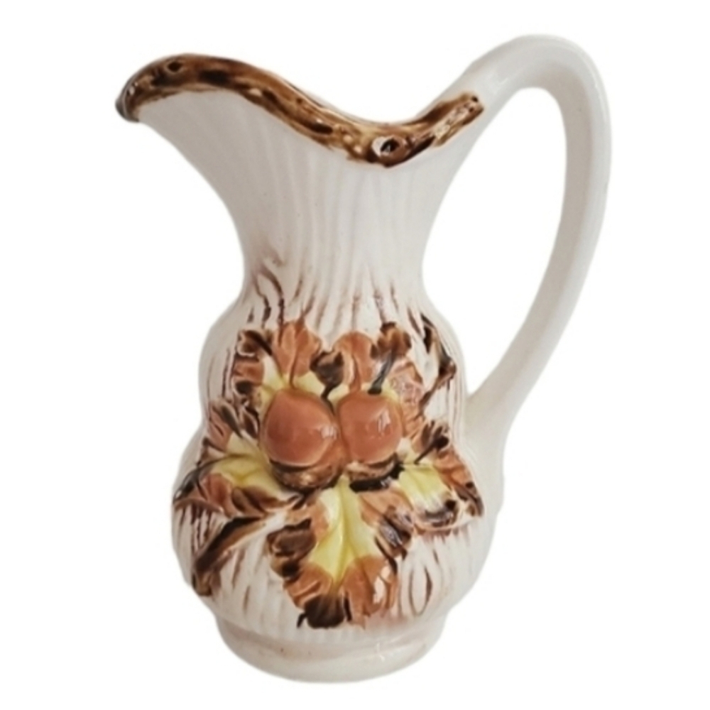 Supreme Imports Ceramic Acorn Pitcher Decor Vintage Fall Harvest Brown Leaf